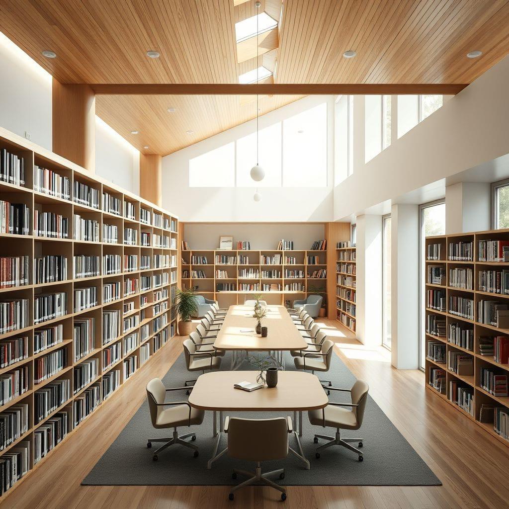 Contemporary library - AI Generated