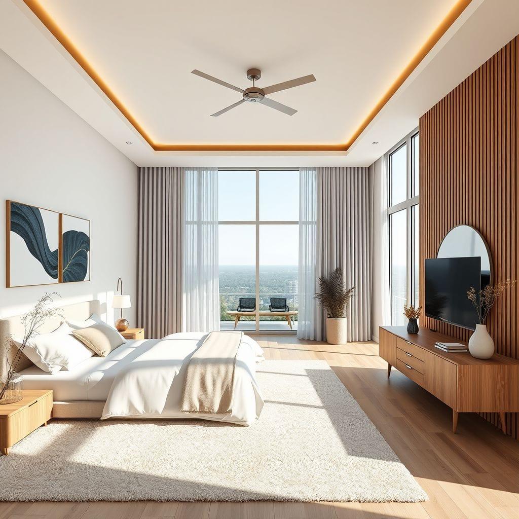Contemporary master bedroom - AI Generated