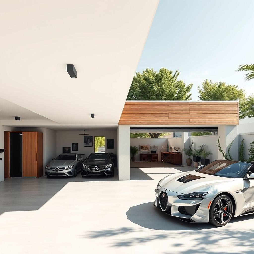 Contemporary outdoor garage - AI Generated