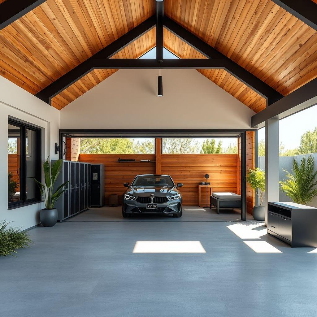 Contemporary outdoor garage - AI Generated