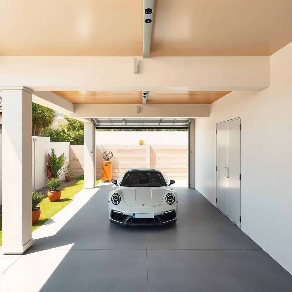 Contemporary outdoor garage - AI Generated