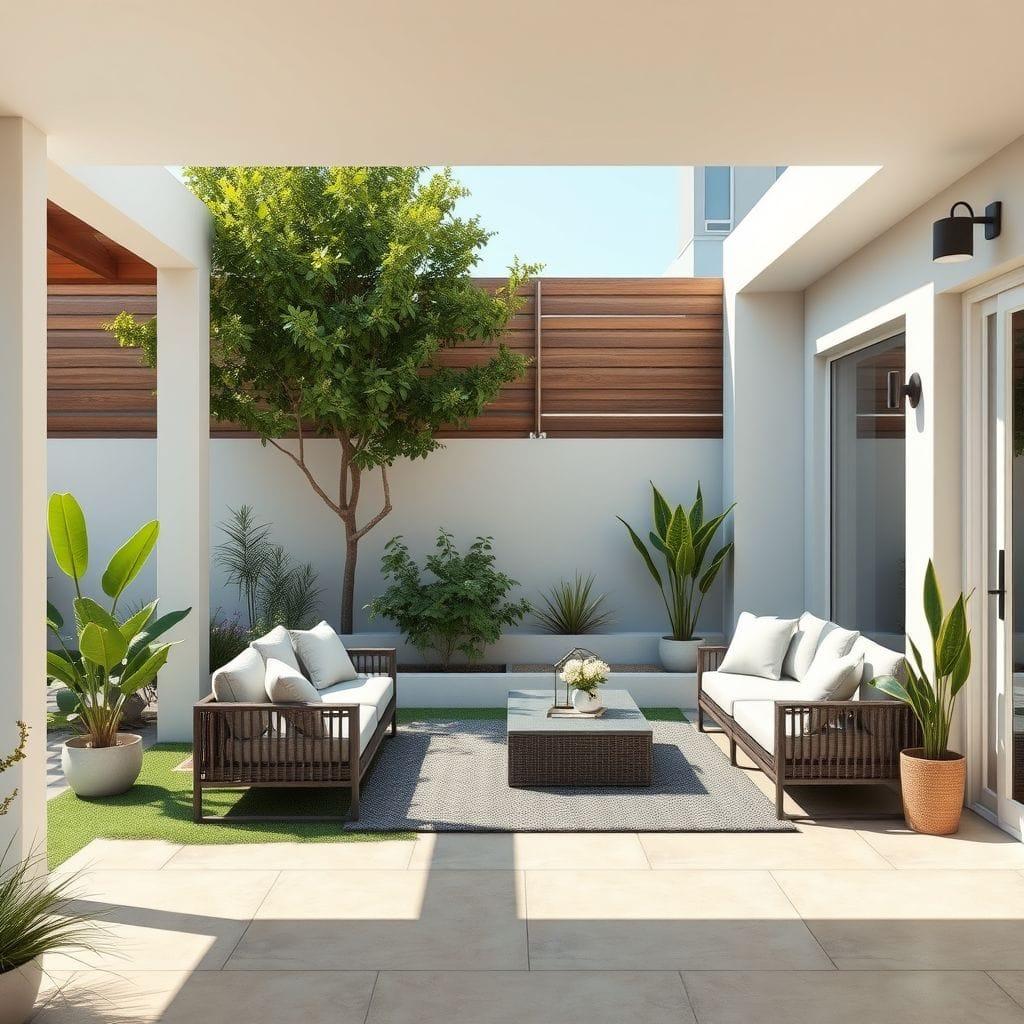 Contemporary outdoor garden - AI Generated