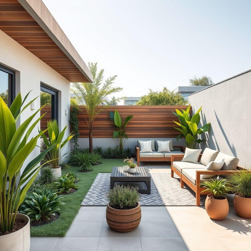 Contemporary outdoor garden - AI Generated