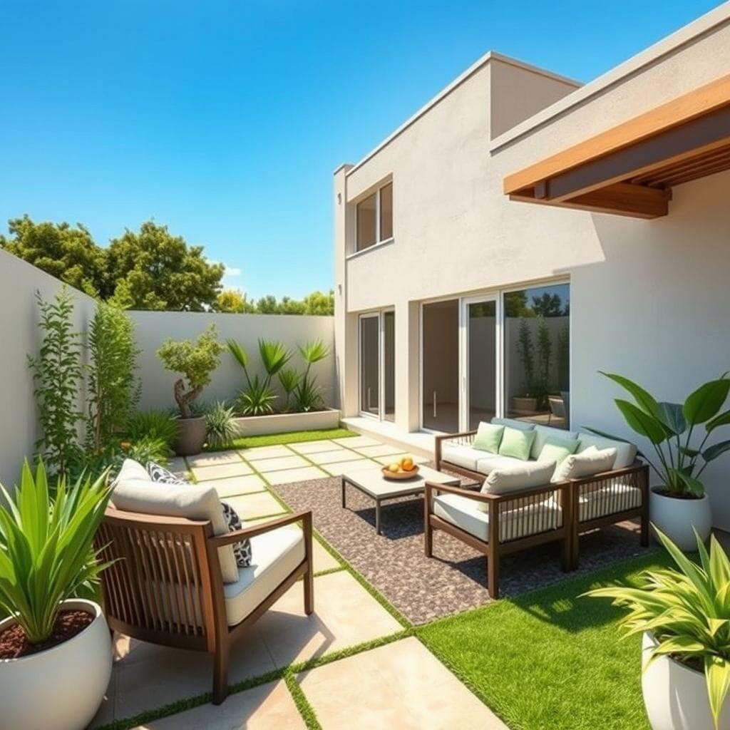 Contemporary outdoor garden - AI Generated