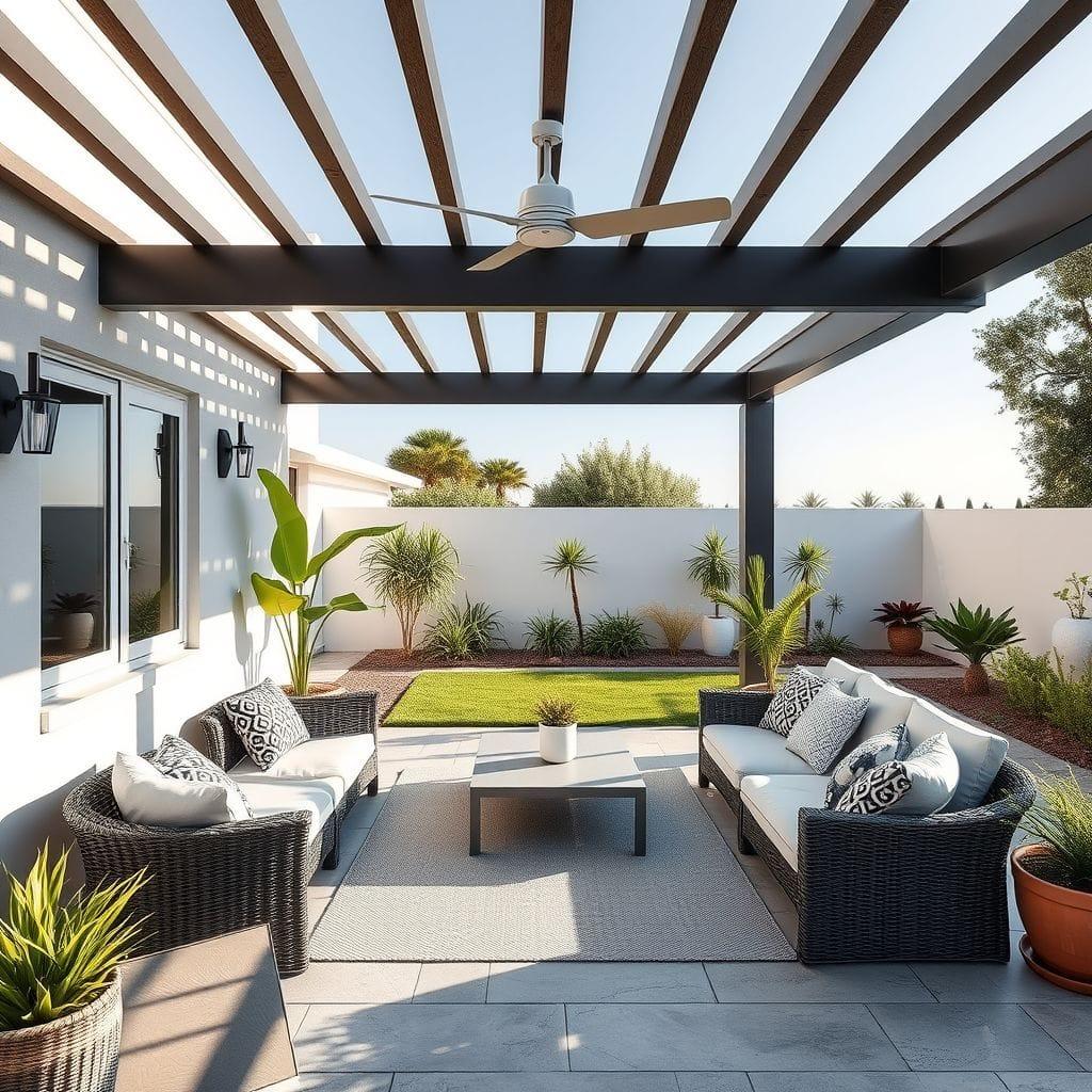 Contemporary outdoor patio - AI Generated