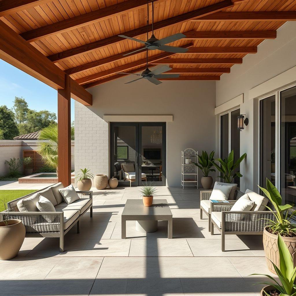 Contemporary outdoor patio - AI Generated
