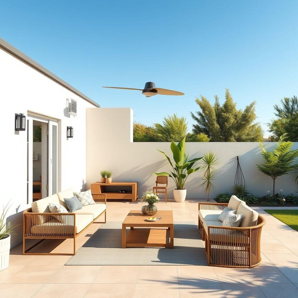Contemporary outdoor patio - AI Generated