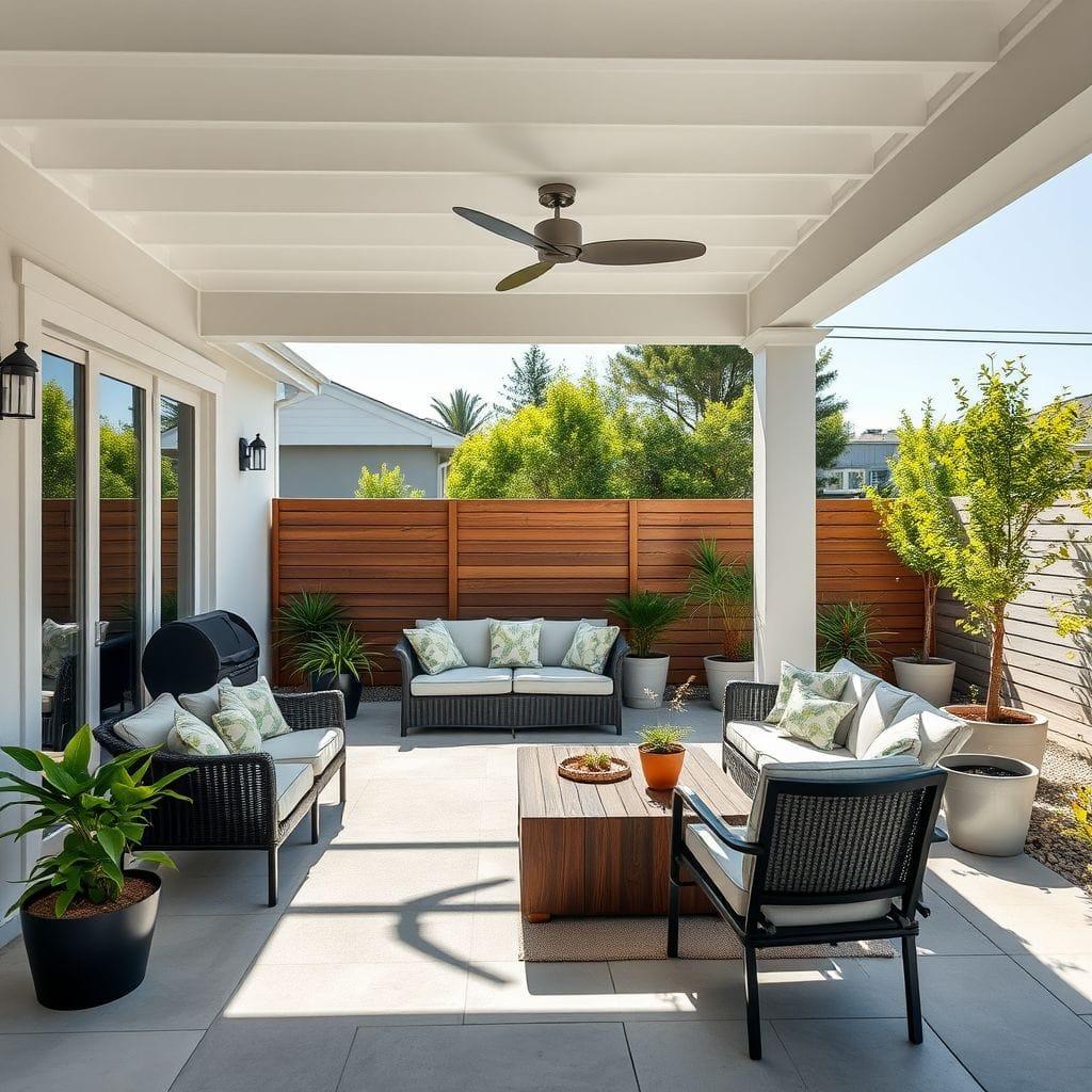 Contemporary outdoor patio - AI Generated