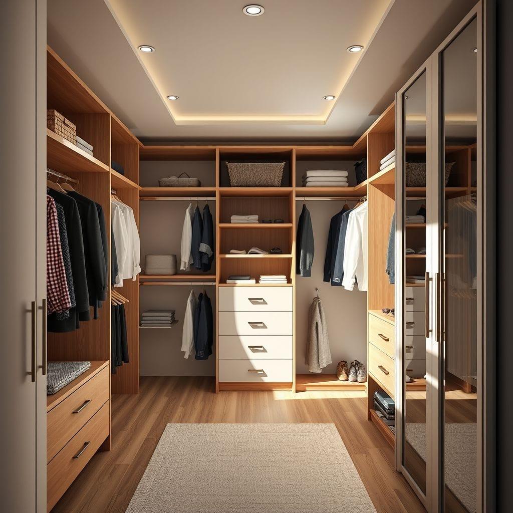Contemporary walk-in closet - AI Generated