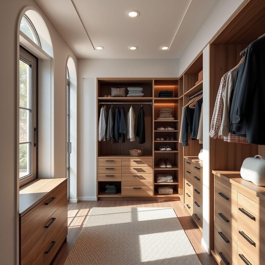 Contemporary walk-in closet - AI Generated