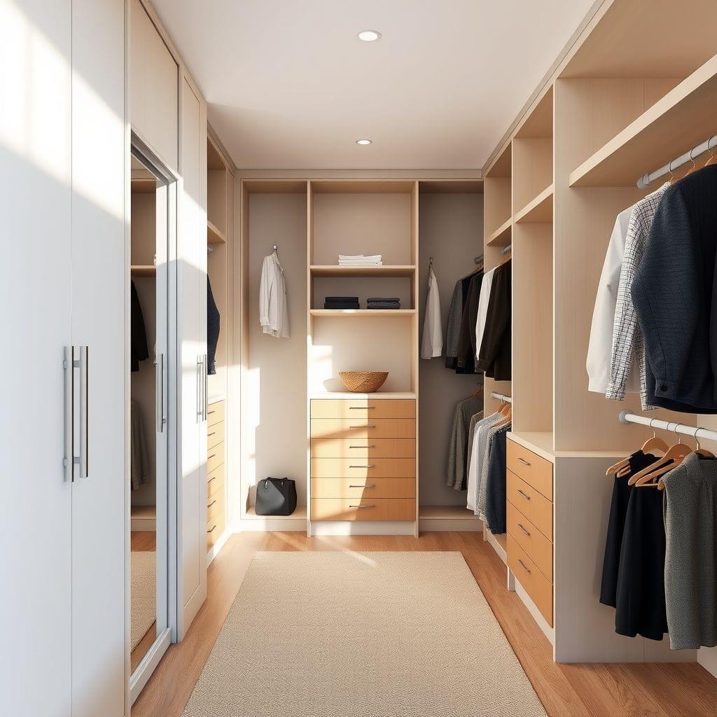 Contemporary walk-in closet - AI Generated