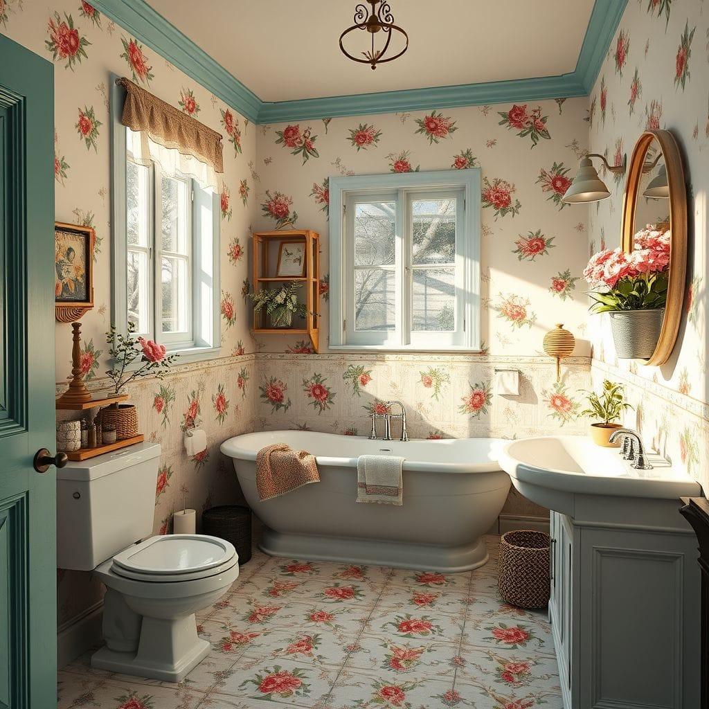 Cottagecore bathroom - AI Generated