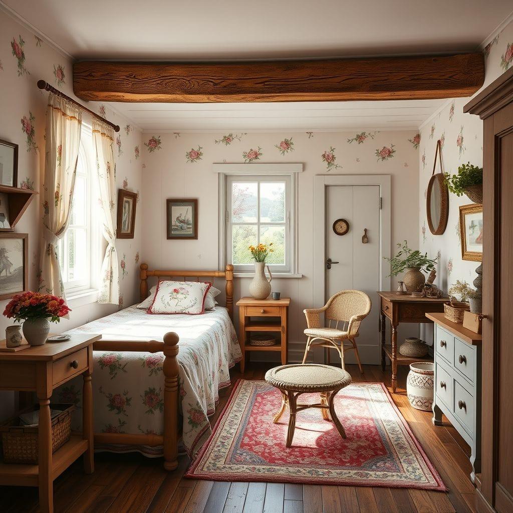 Cottagecore guest room - AI Generated