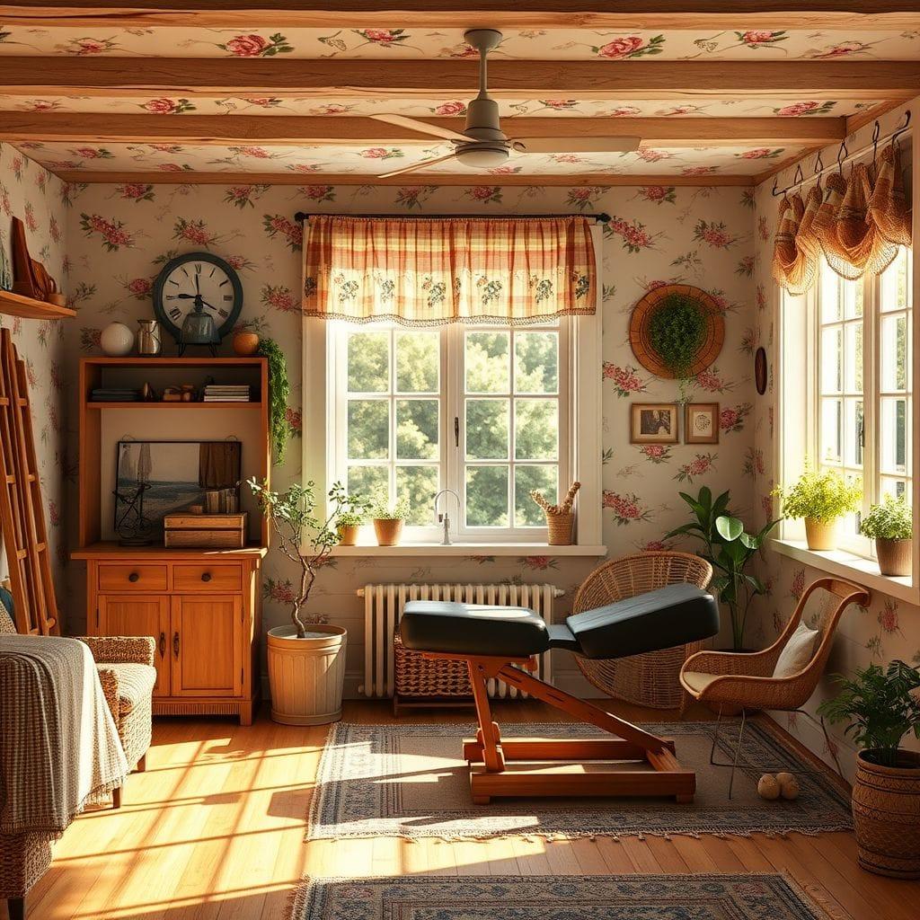 Cottagecore home gym - AI Generated