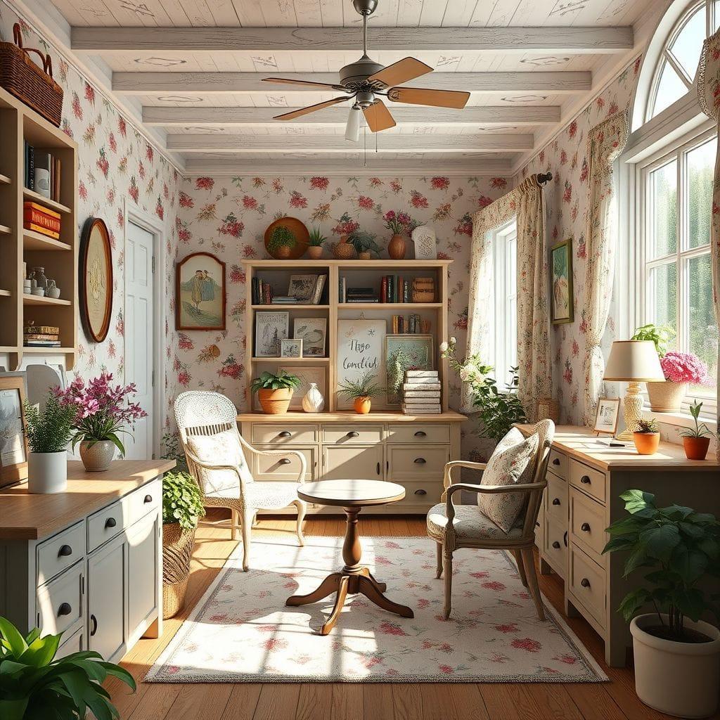 Cottagecore home office - AI Generated