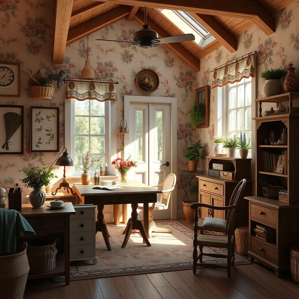Cottagecore home office - AI Generated