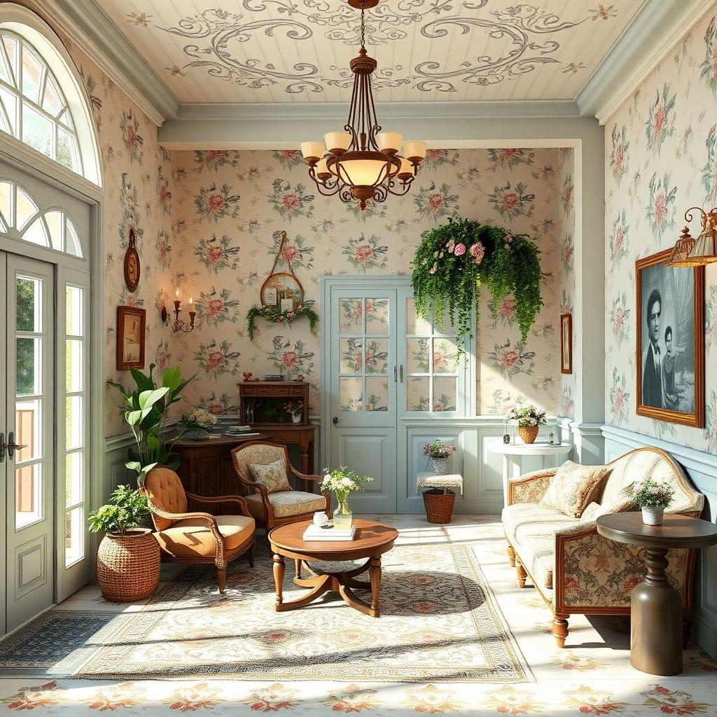 Cottagecore hotel lobby - AI Generated