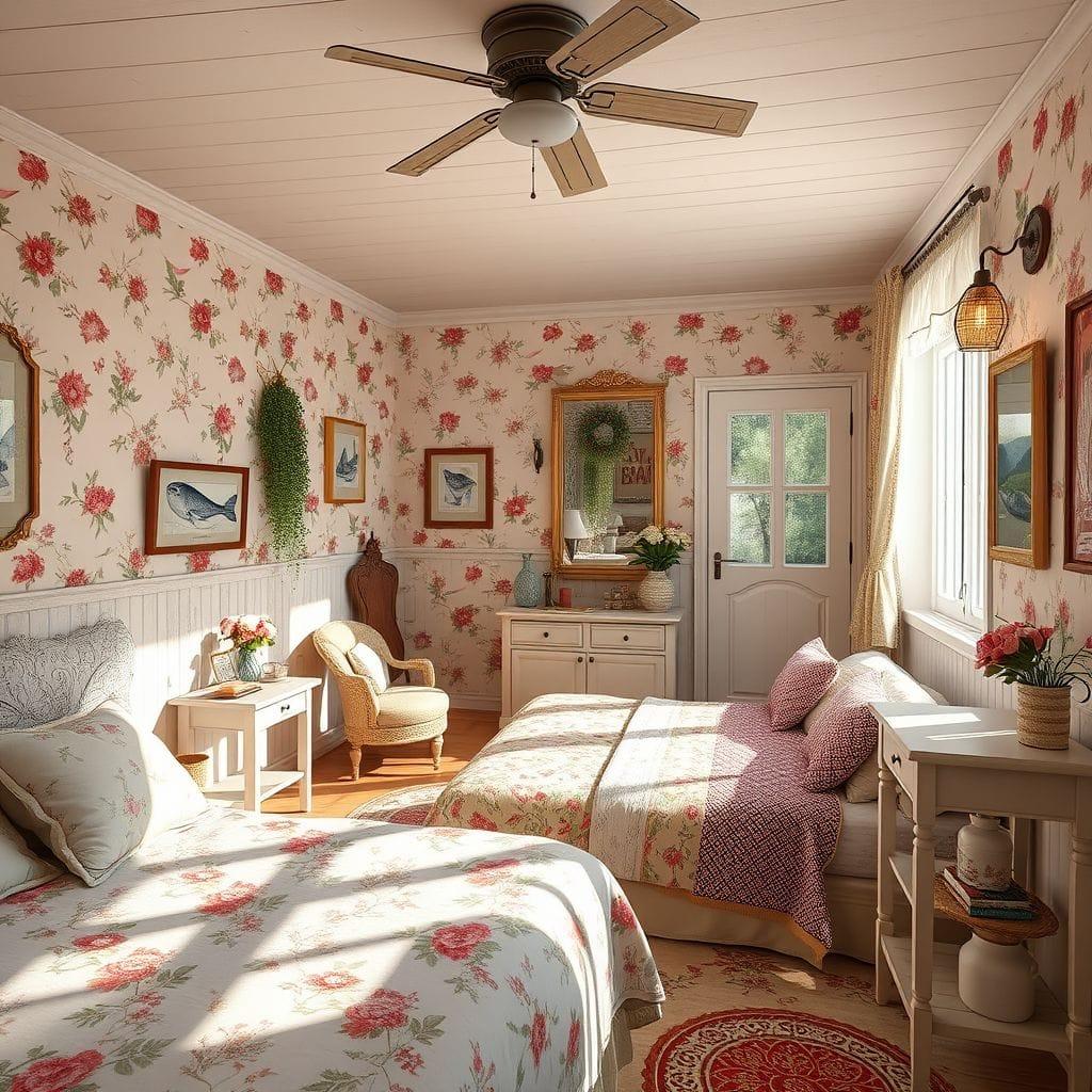 Cottagecore hotel room - AI Generated