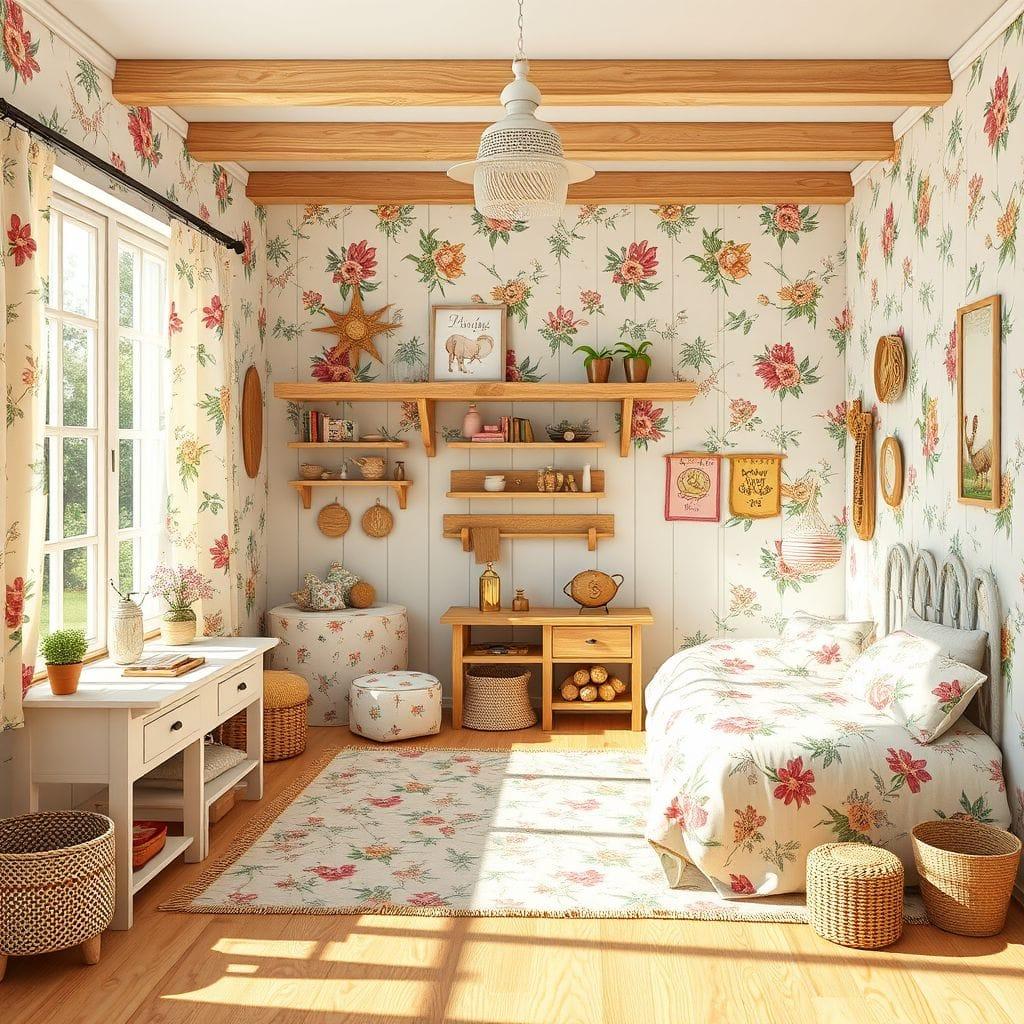 Cottagecore kids room - AI Generated