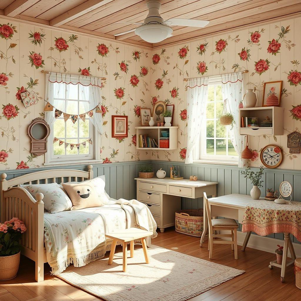 Cottagecore kids room - AI Generated