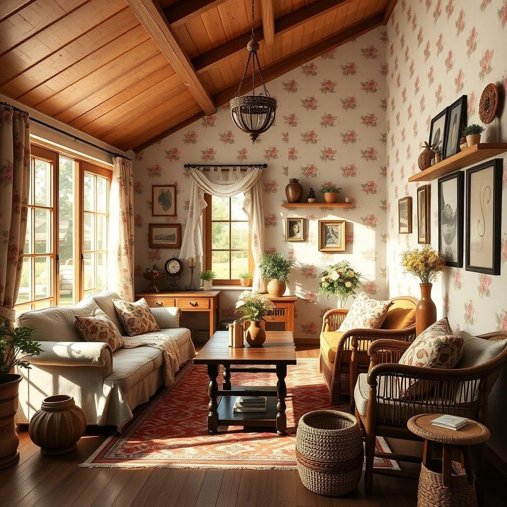Cottagecore living room - AI Generated