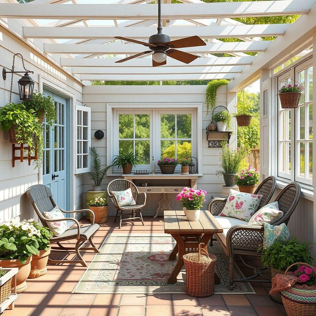 Cottagecore outdoor patio - AI Generated