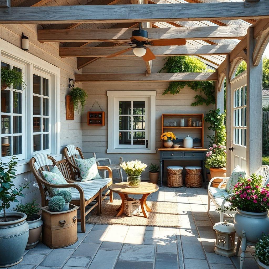 Cottagecore outdoor patio - AI Generated