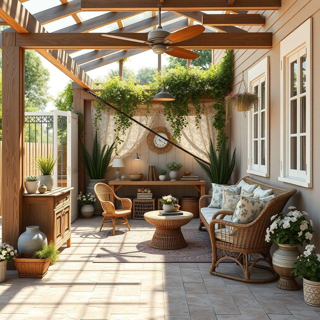 Cottagecore outdoor patio - AI Generated