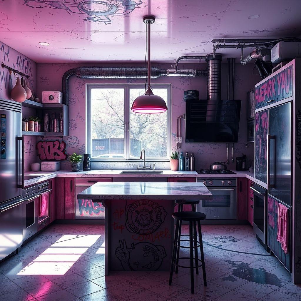 Cyberpunk kitchen - AI Generated