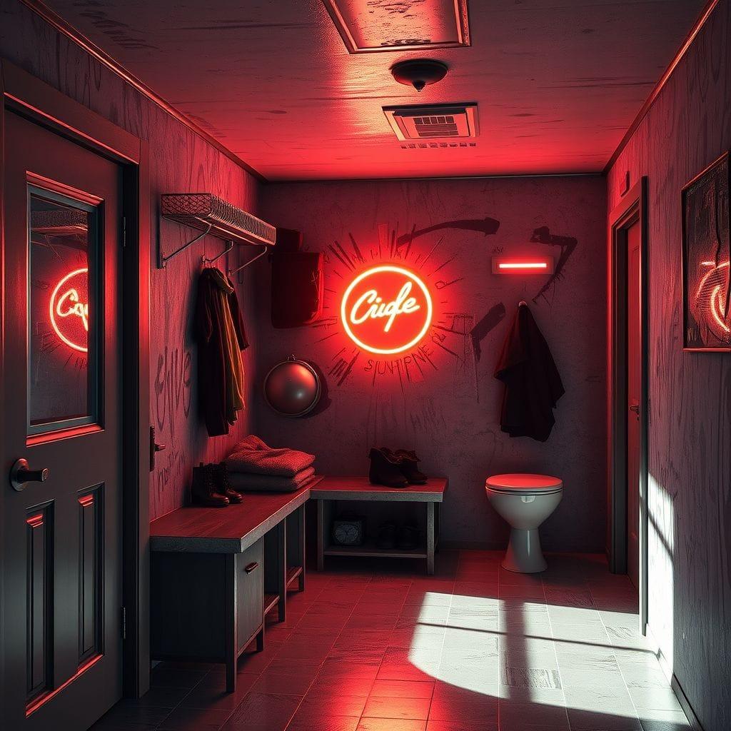 Cyberpunk mudroom - AI Generated