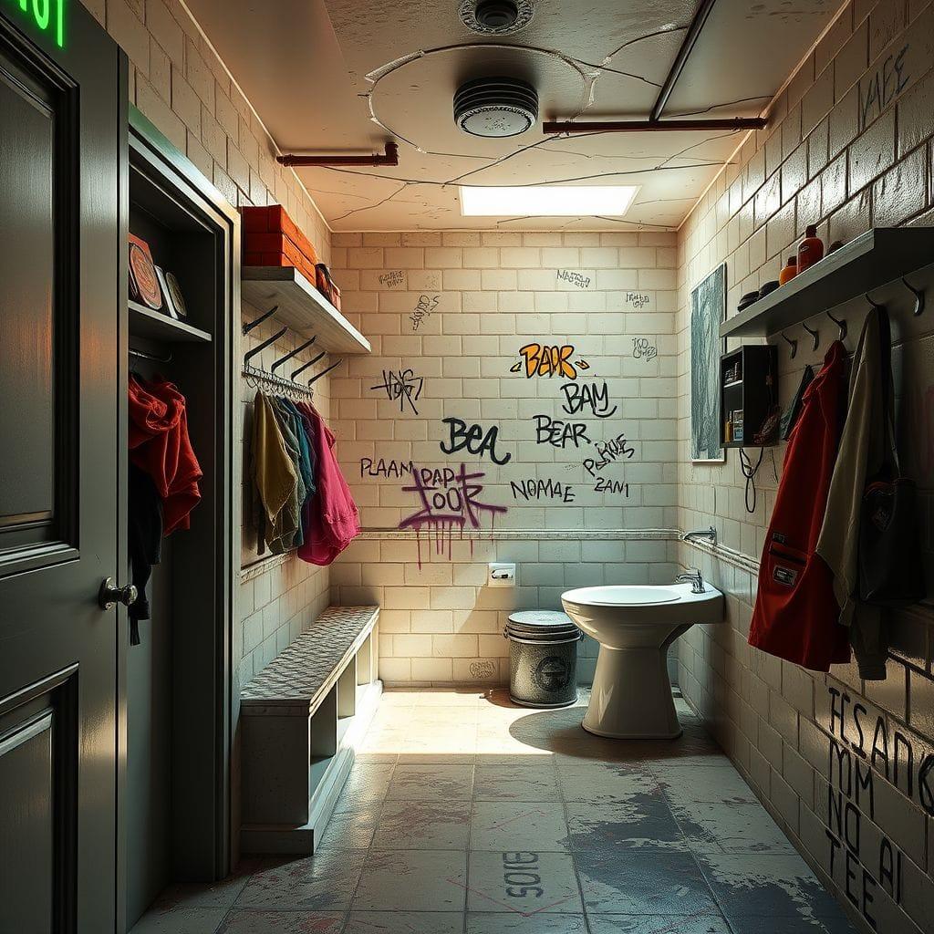 Cyberpunk mudroom - AI Generated