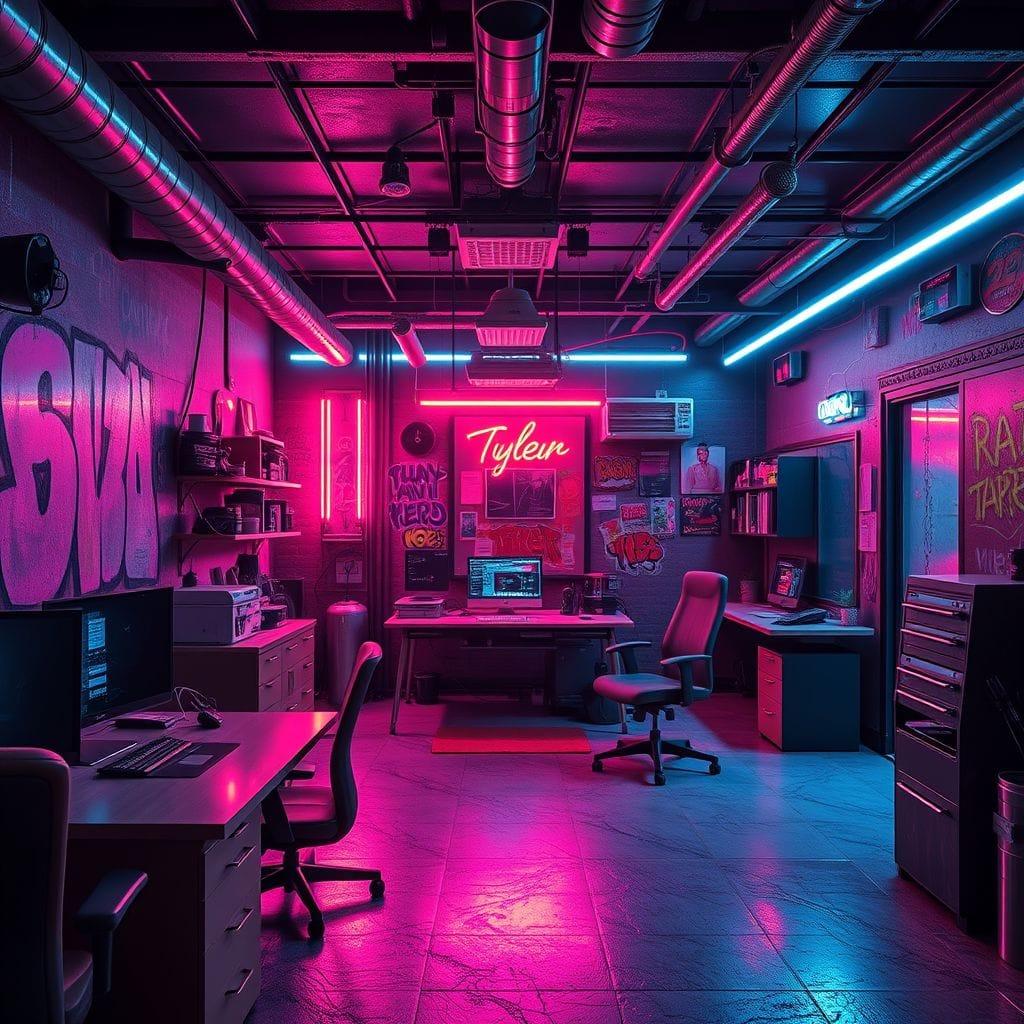 Cyberpunk office - AI Generated