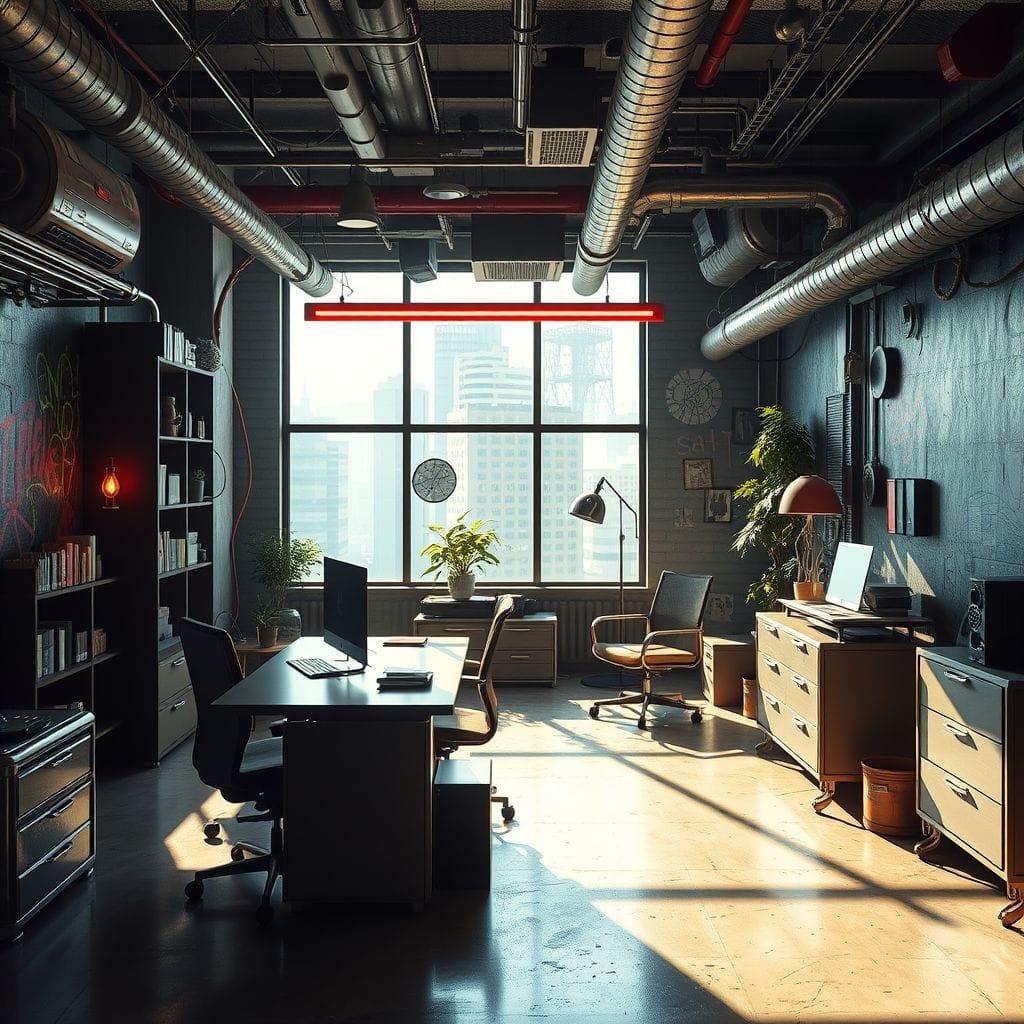 Cyberpunk office - AI Generated
