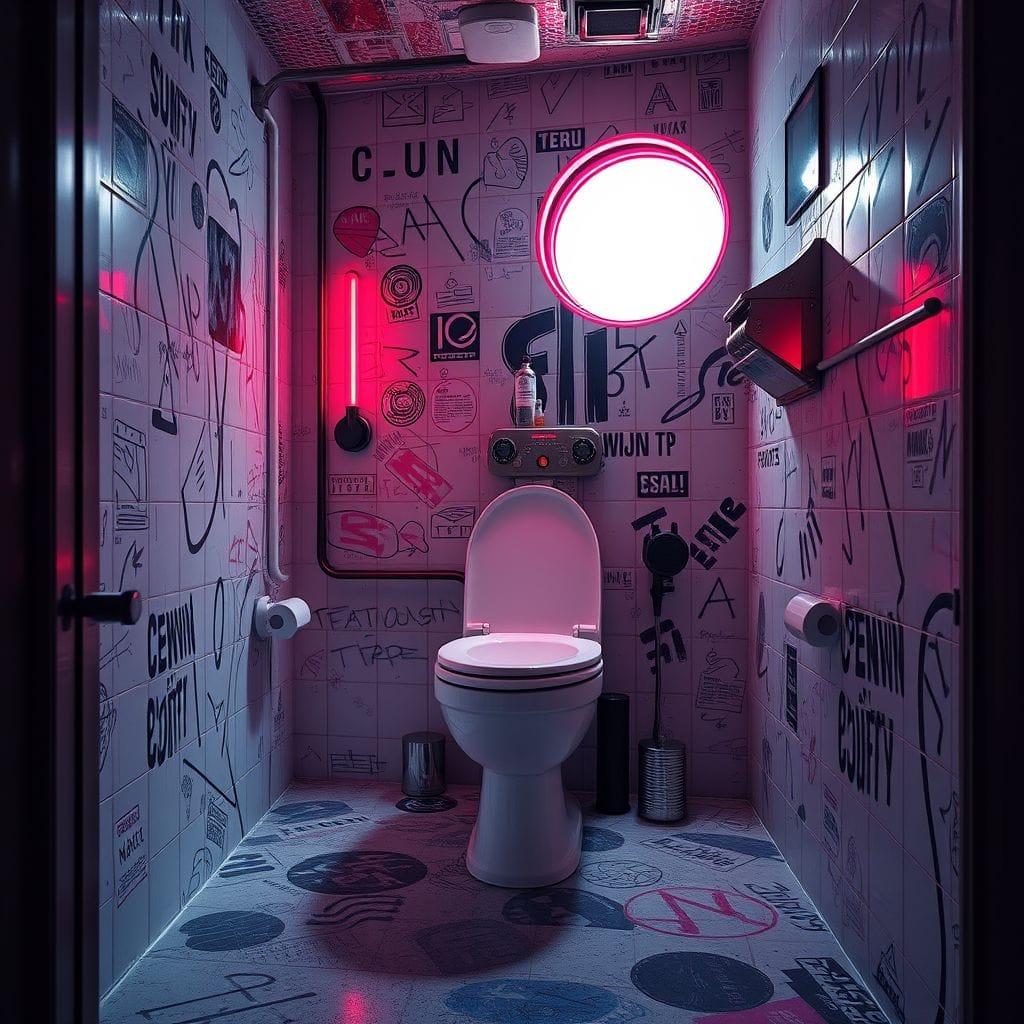Cyberpunk toilet - AI Generated