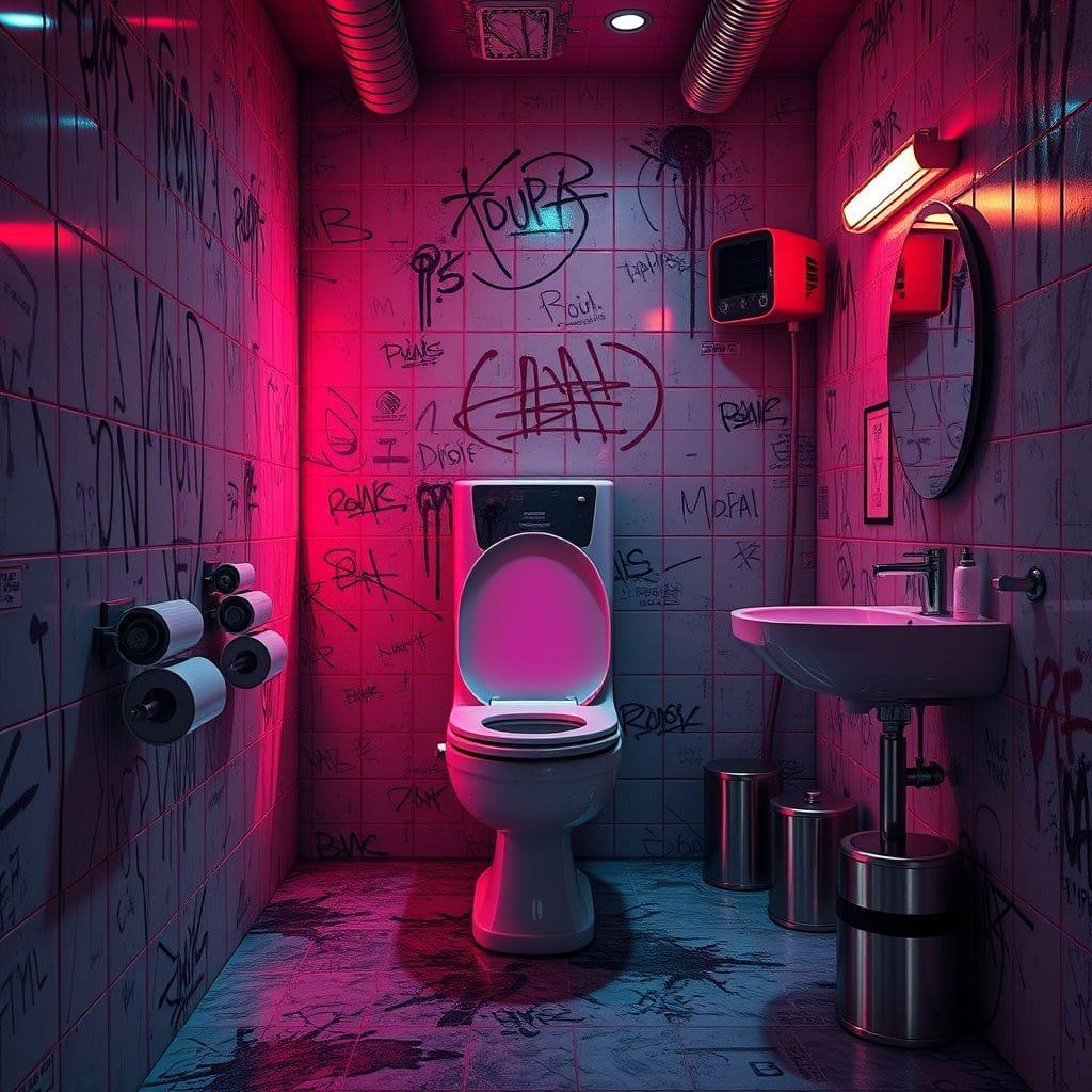 Cyberpunk toilet - AI Generated