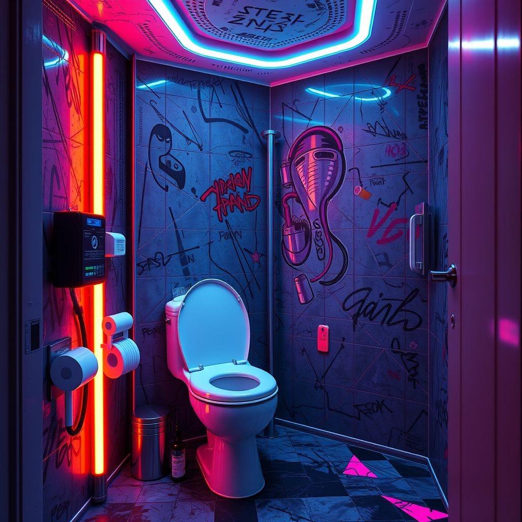 Cyberpunk toilet - AI Generated