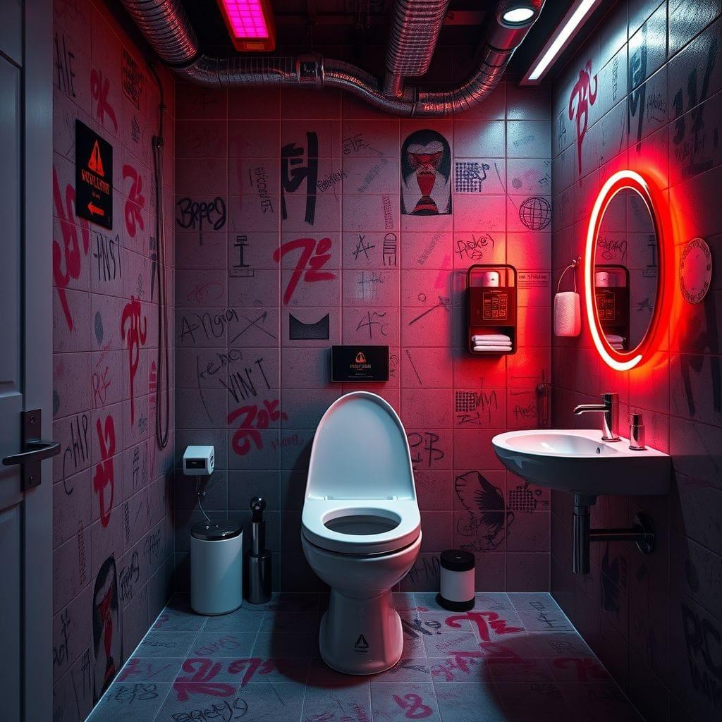 Cyberpunk toilet - AI Generated