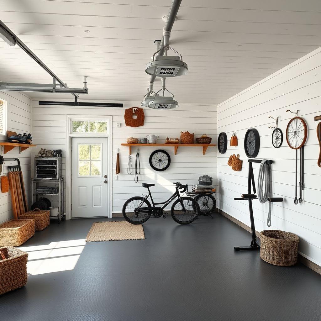 Farmhouse garage gym - AI Generated