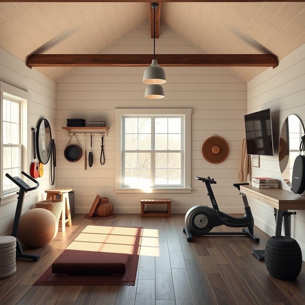 Farmhouse home gym - AI Generated