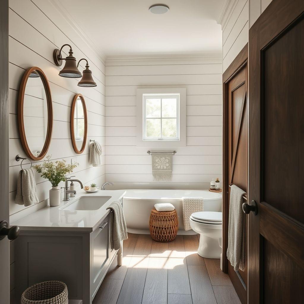 Farmhouse hotel bathroom - AI Generated