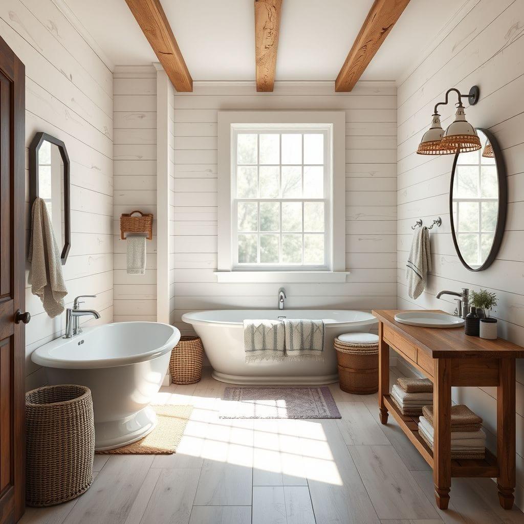 Farmhouse hotel bathroom - AI Generated