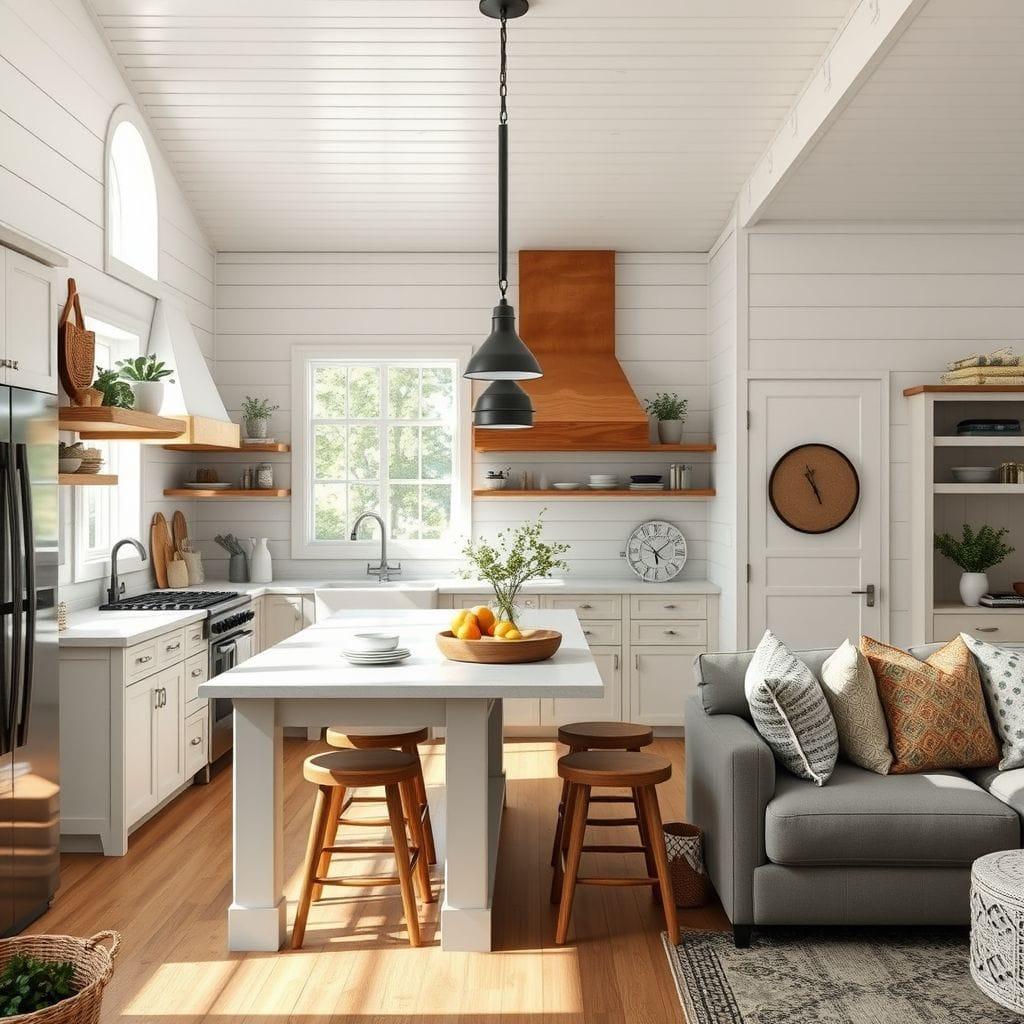 Farmhouse kitchen living combo - AI Generated