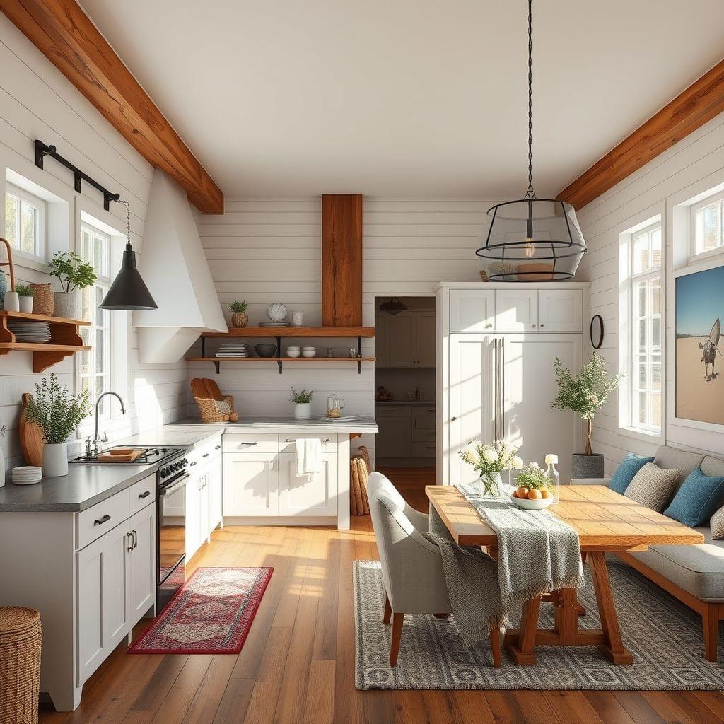 Farmhouse kitchen living combo - AI Generated