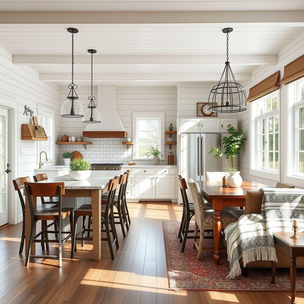 Farmhouse kitchen living combo - AI Generated