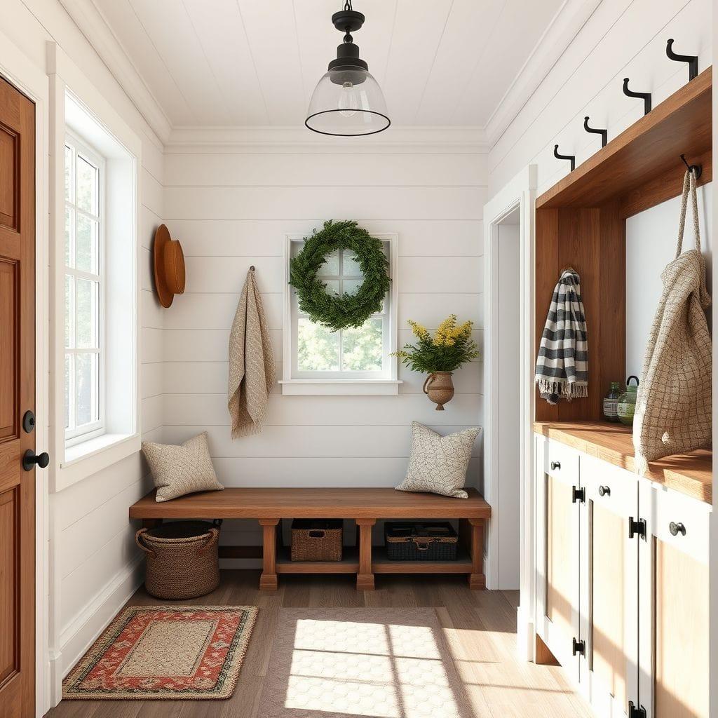 Farmhouse mudroom - AI Generated