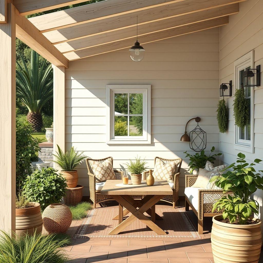 Farmhouse outdoor garden - AI Generated