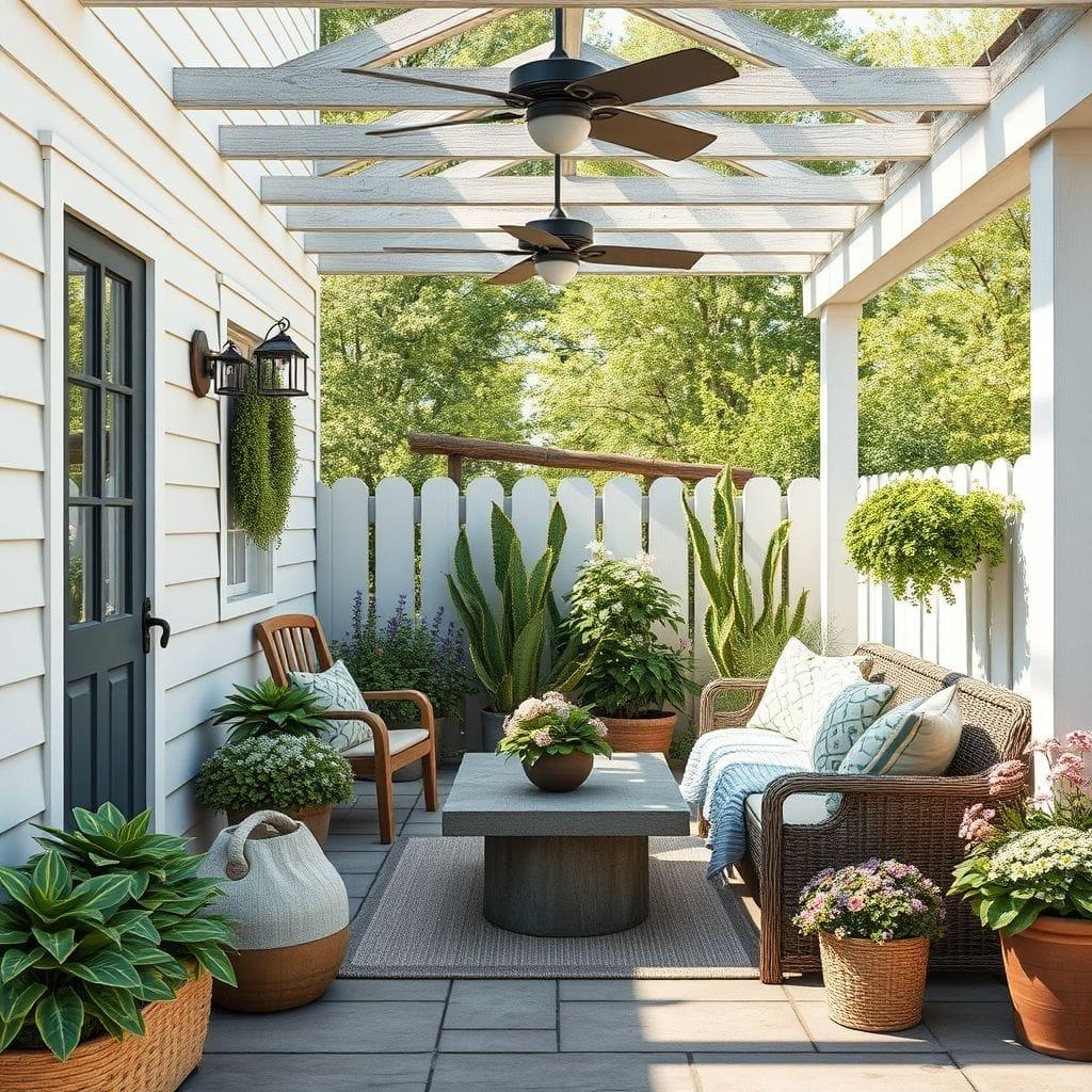 Farmhouse outdoor garden - AI Generated