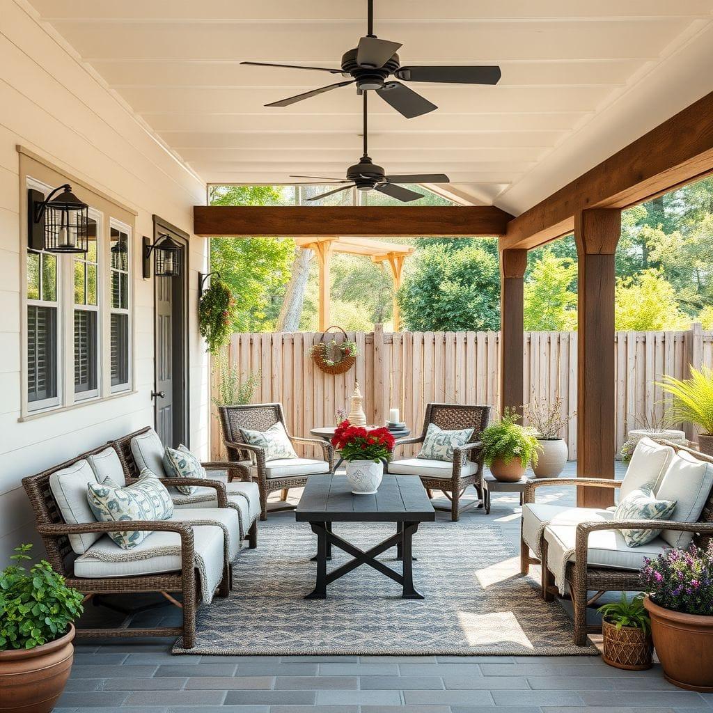 Farmhouse outdoor patio - AI Generated