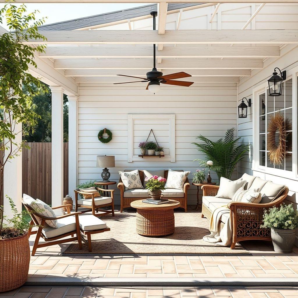 Farmhouse outdoor patio - AI Generated