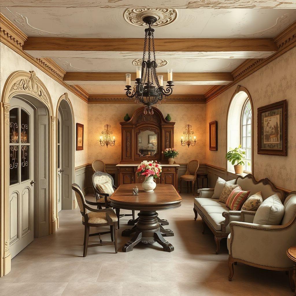 French Country basement - AI Generated